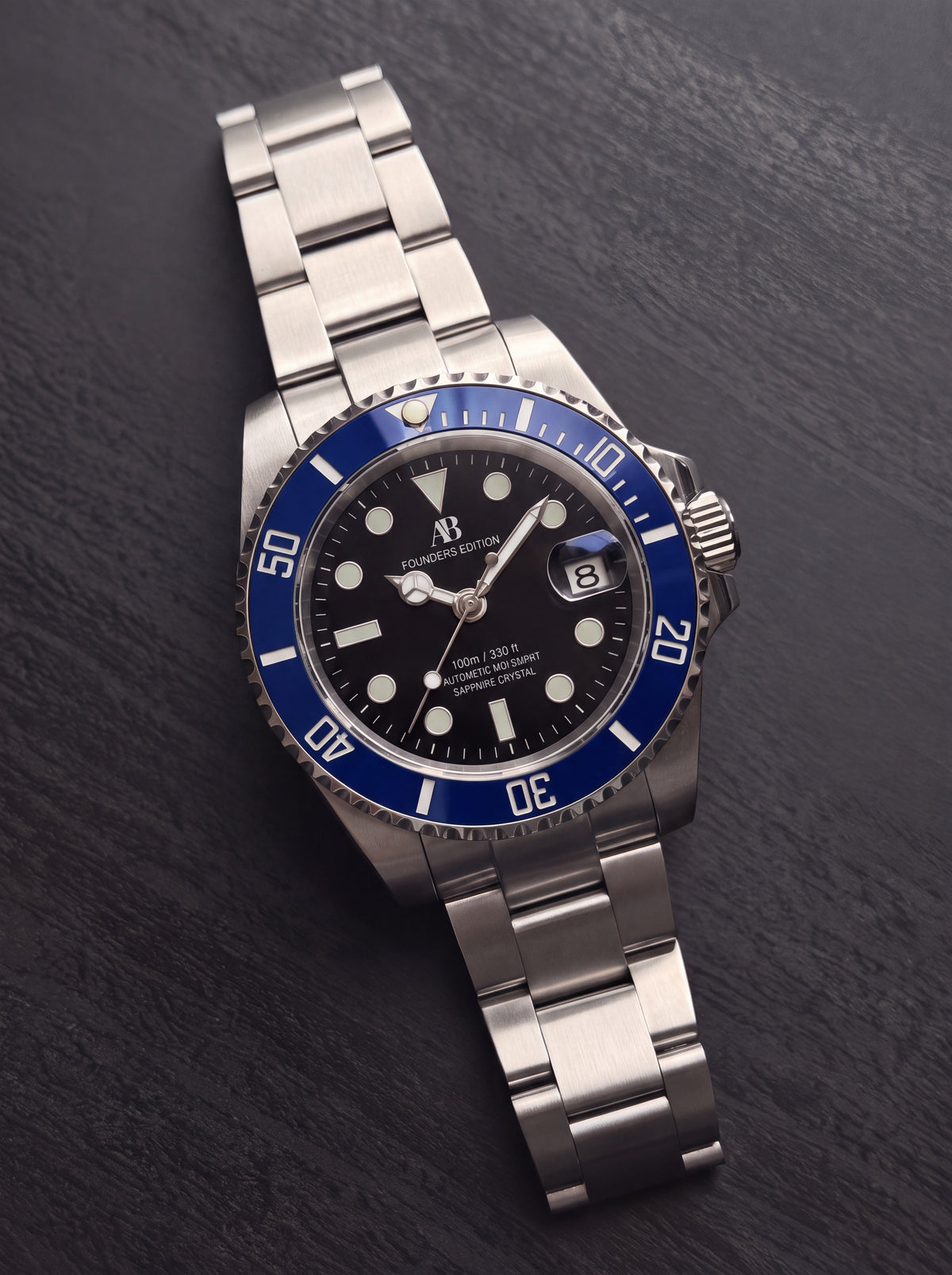 AB Diver Blue Bezel automatic dive watch