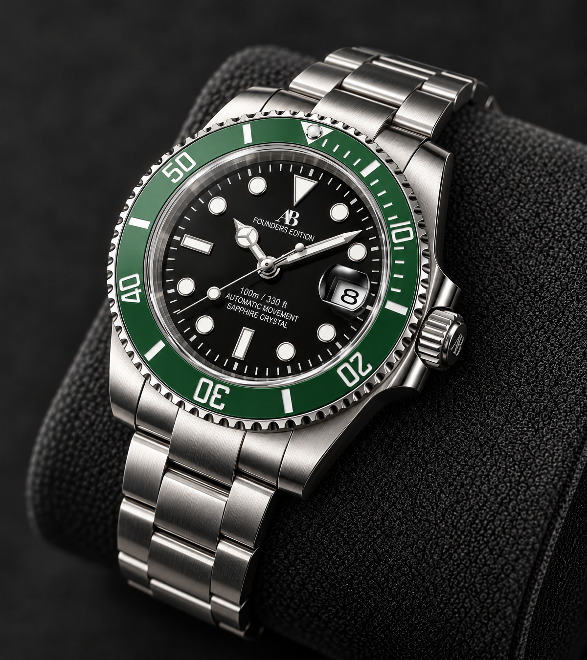 AB Diver Green Bezel automatic dive watch