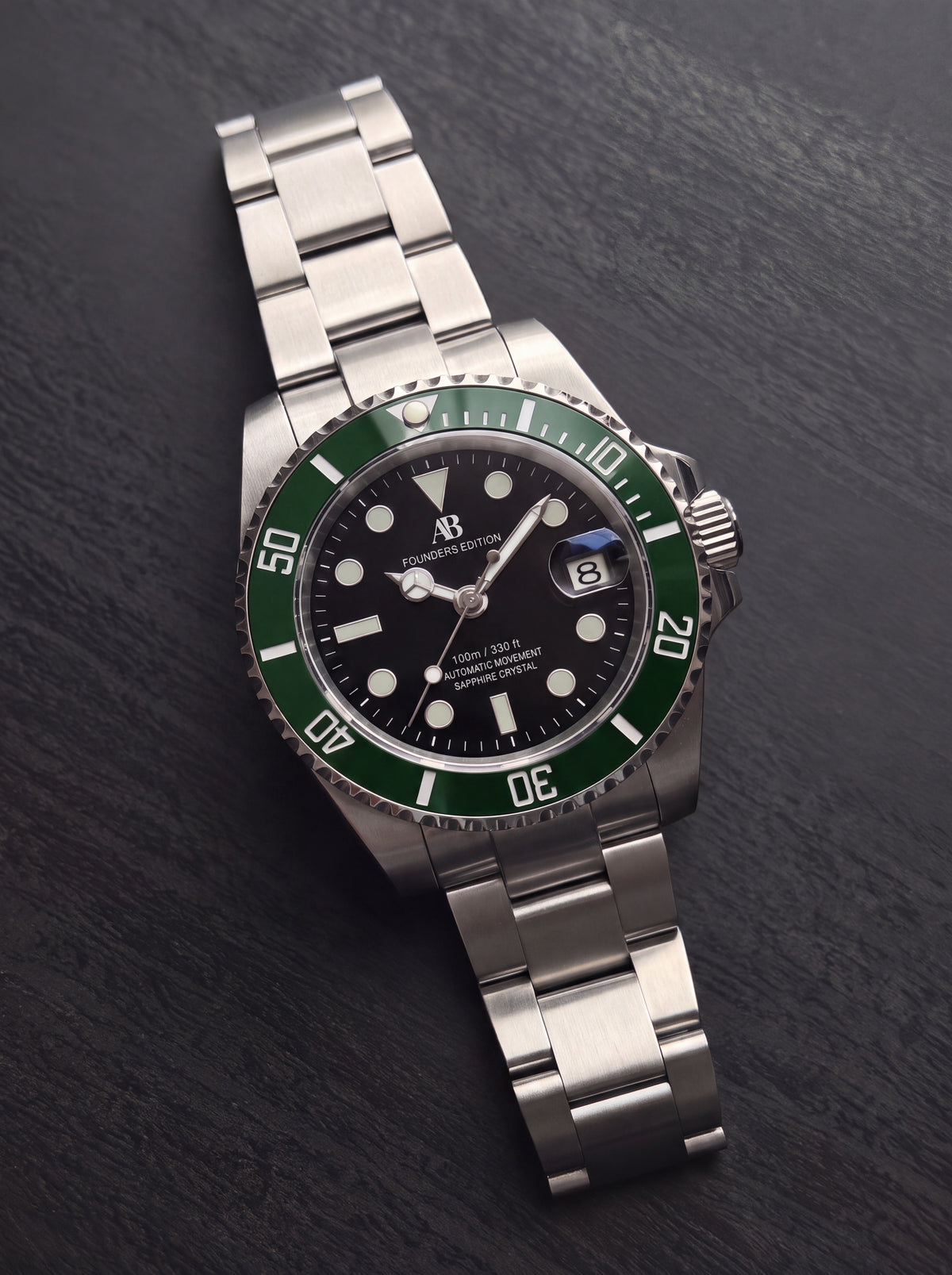 AB Diver Green Bezel automatic dive watch