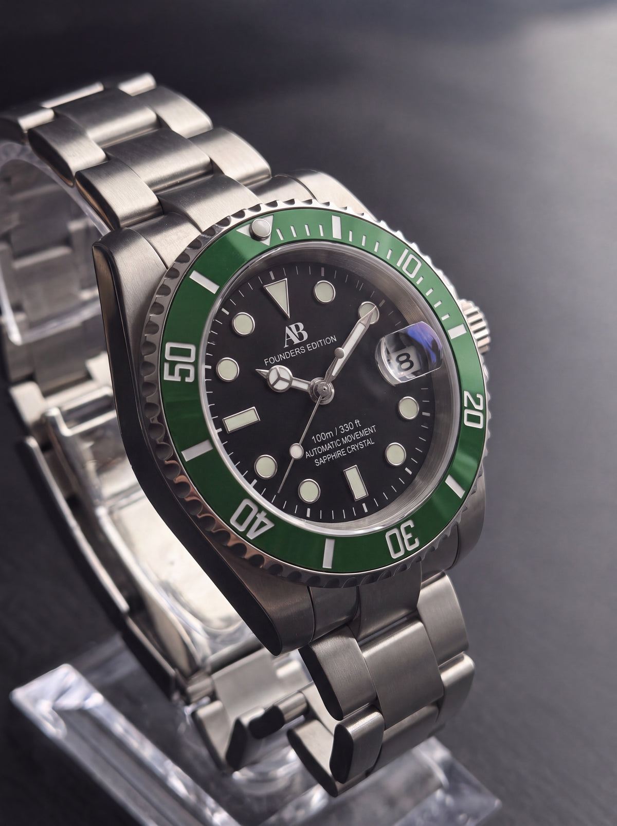 AB Diver Green Bezel automatic dive watch