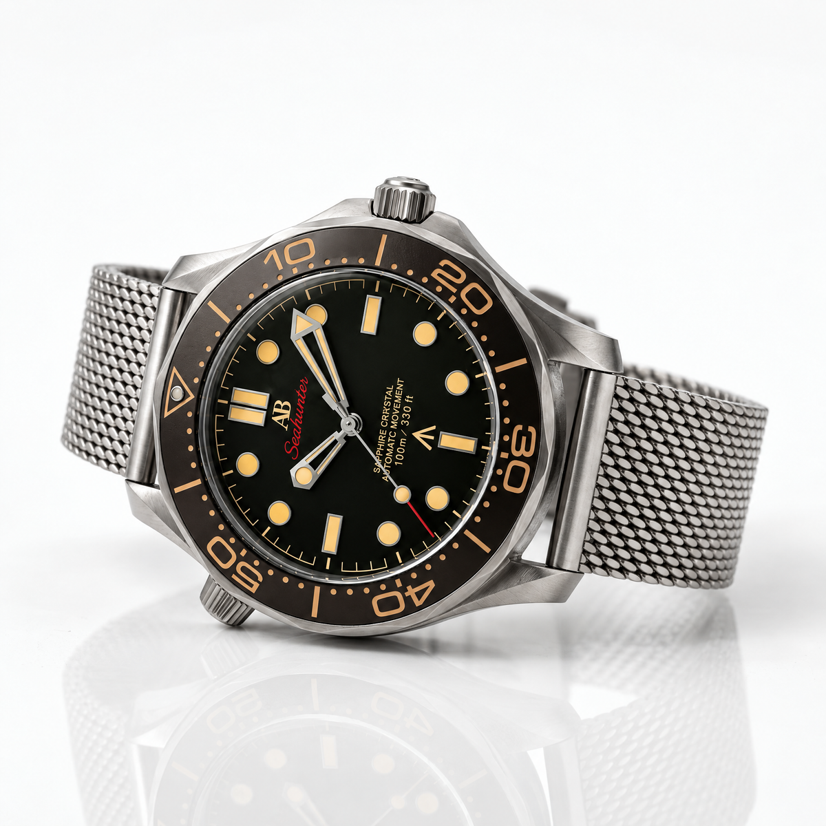 AB Seahunter Tan Lume automatic dive watch