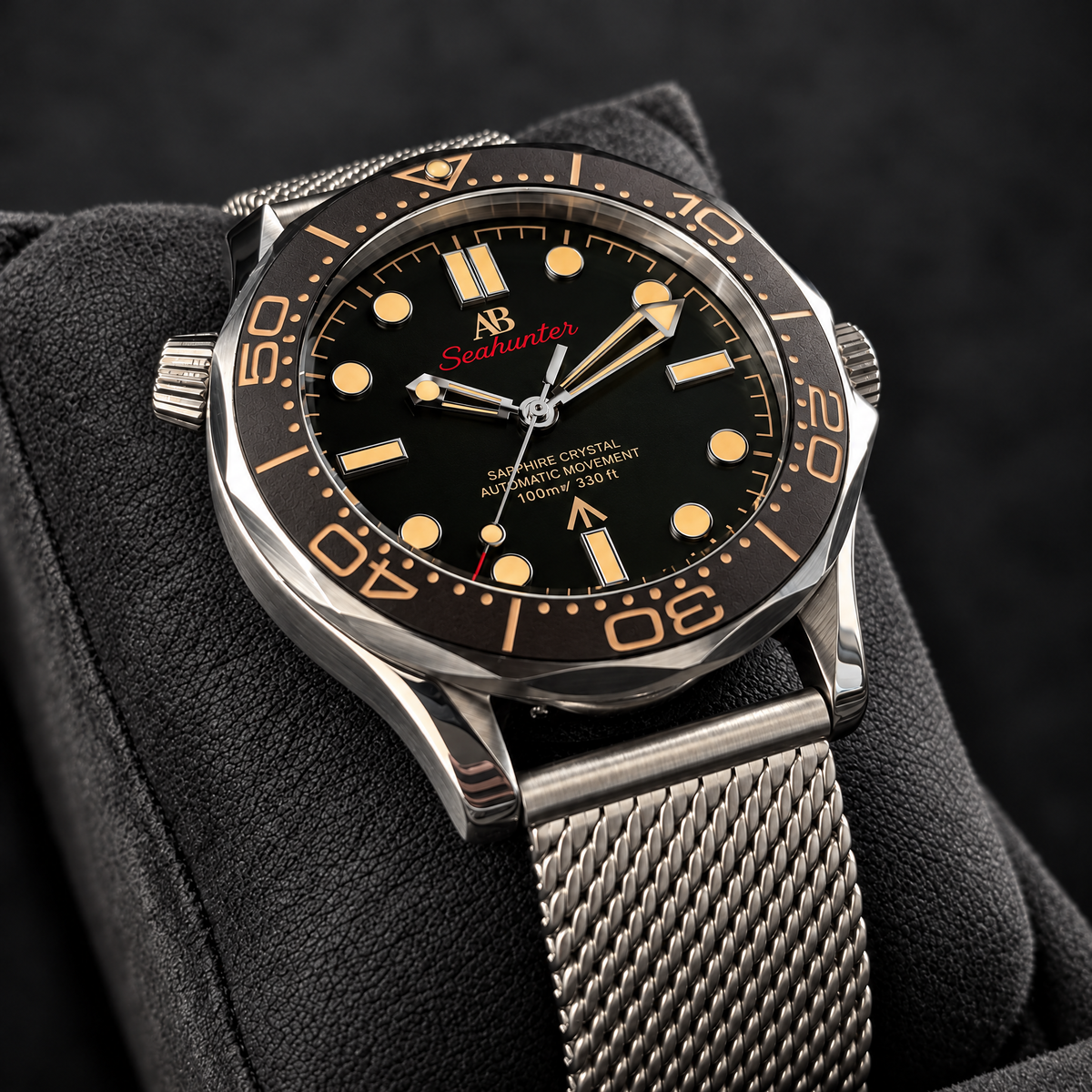 AB Seahunter Tan Lume automatic dive watch