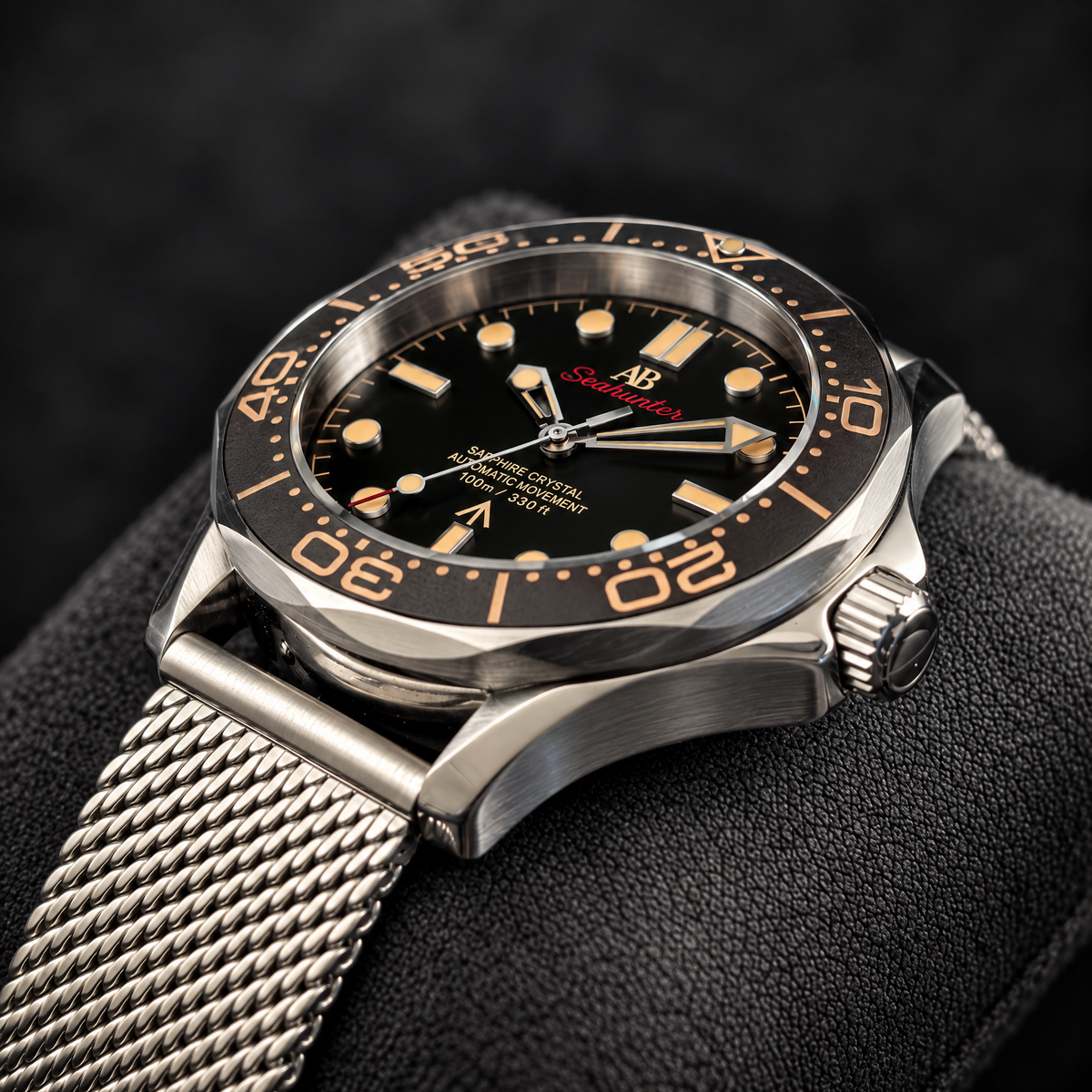 AB Seahunter Tan Lume automatic dive watch