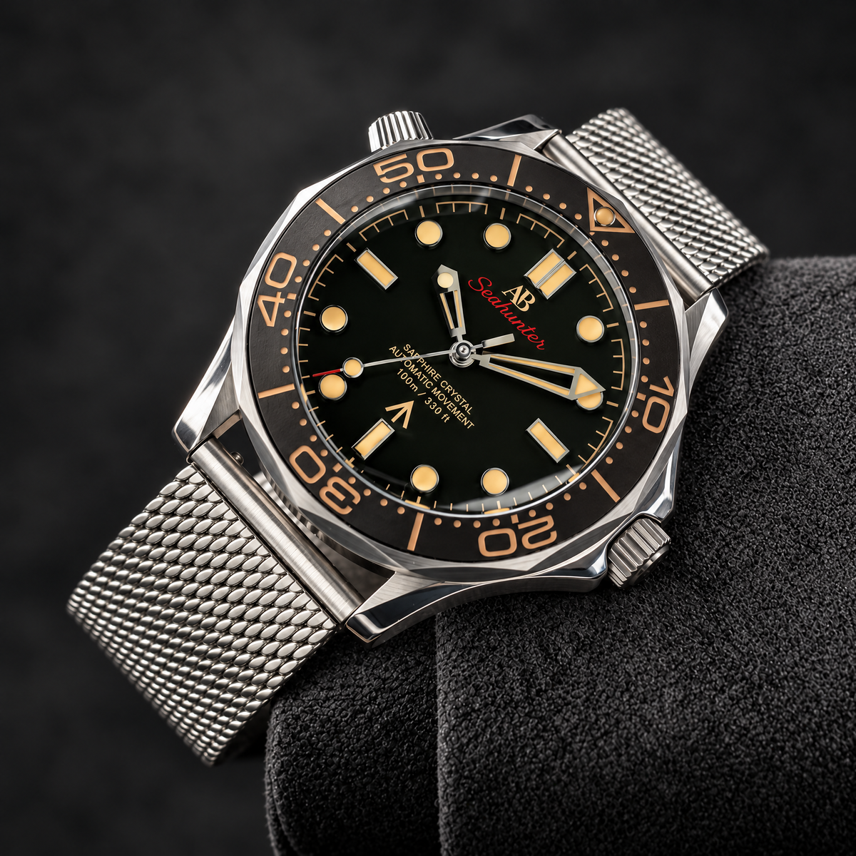 AB Seahunter Tan Lume automatic dive watch